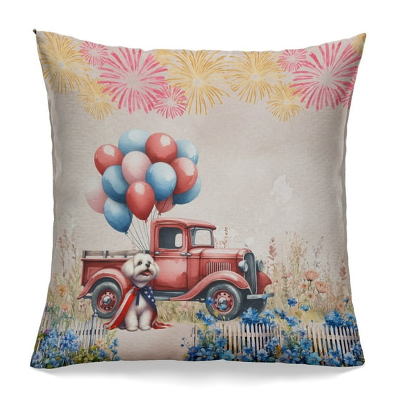 Vintage Patriotic Maltese 4th of July Independence Memorial Day Pillowcase Double Sided Maltese Dog Lover Gifts Idea Pillow Case Covers - 01006