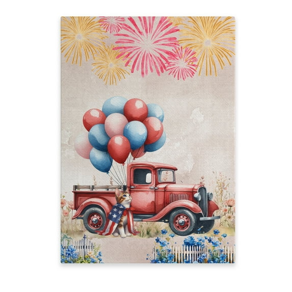Vintage Patriotic Manx 4th of July Independence Memorial Day Vertical Matte Canvas Poster Cat Lover Kitten Owner Gifts Wall Art Home Decor - 01006