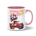 thumbnail image 1 of Vintage Patriotic Shiba Inu 4th of July Independence Memorial Day 11oz Accent Two-tone Mug Shibas Dog Lovers Gifts Idea Coffee Tea Cup - 01006, 1 of 5