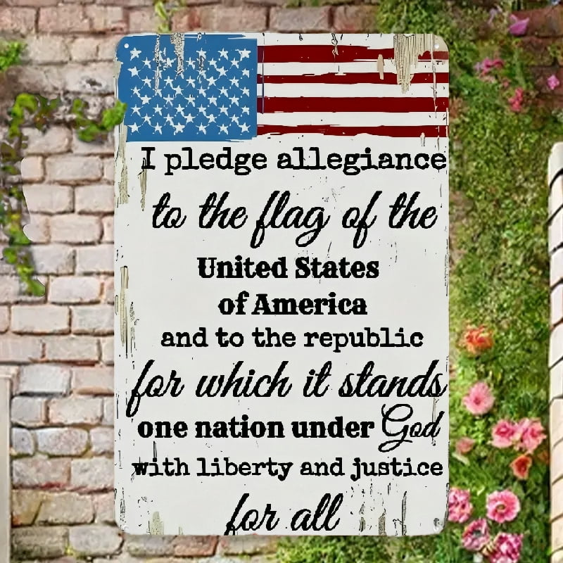 Patriotic Home Décor | Stunning Pledge Of Allegiance American Flag – RealSteel Center