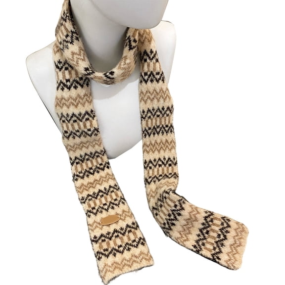 Vintage Pattern Autumn Winter Warm Scarf for Women 2025 Fashion Knitted Soft Scarf Lightweight Outdoor Scarves