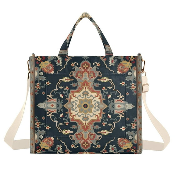 Vintage Pattern Bohomia Corduroy Tote Bag Handbag Large Messenger Bag Shoulder Crossbody Zipper Bag Purse