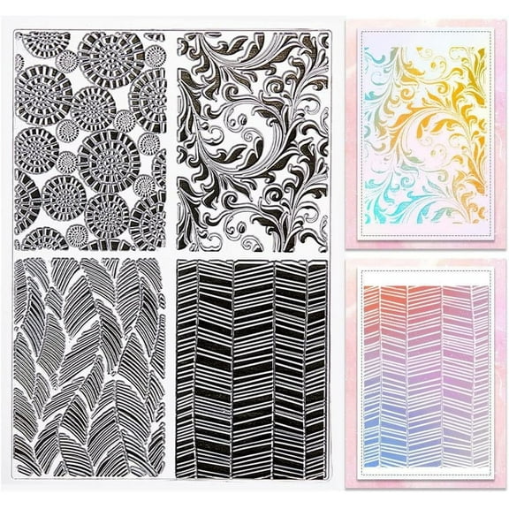 Vintage Pattern Clear Stamps Stripe Lines Reusable Retro Background Transparent Silicone Stamp Seals for Journaling Card Making DIY Scrapbooking Photo Album Decorative colorful