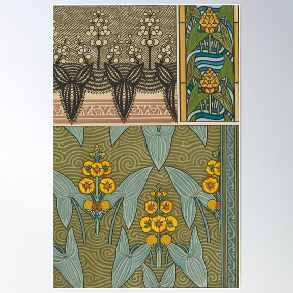 Vintage Pattern Design Poster Wall Art, Modern Wall Decor For Living Room Bedroom, 8x12 UNFRAMED