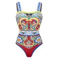 thumbnail image 1 of Vintage Pattern Printed One Piece Swimsuit Swimwear Bikini Set Women Beachwear Clearance Wholesale, 1 of 5