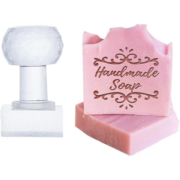 Clear Acrylic Soap Stamps with Big Handles DIY Soap Molds Supplies Word 60x38x36mm pattern: 35x33mm