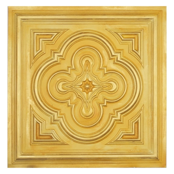 Vintage Pattern Tin Ceiling Tiles interior decorative panel for Retail stores PL36 Golden 10Pcs/pack