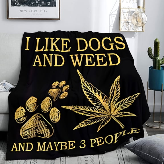 Vintage Paw Print Flannel Fleece Throw Blanket - Hypoallergenic, Machine Washable, All-Season Soft Knit, Cozy Sofa Office Camping Blanket, Bold Statement Home Decor