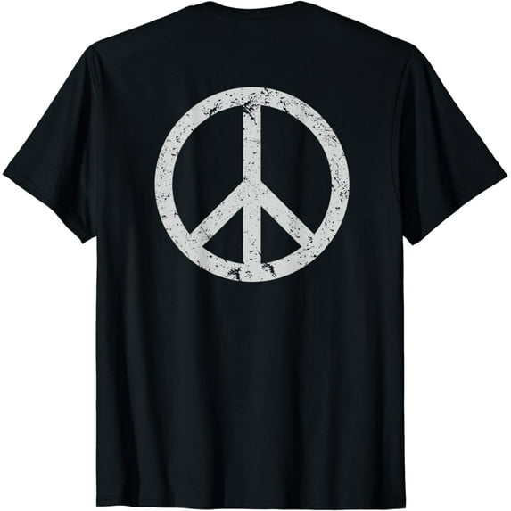 Vintage Peace Sign On Back T-Shirt