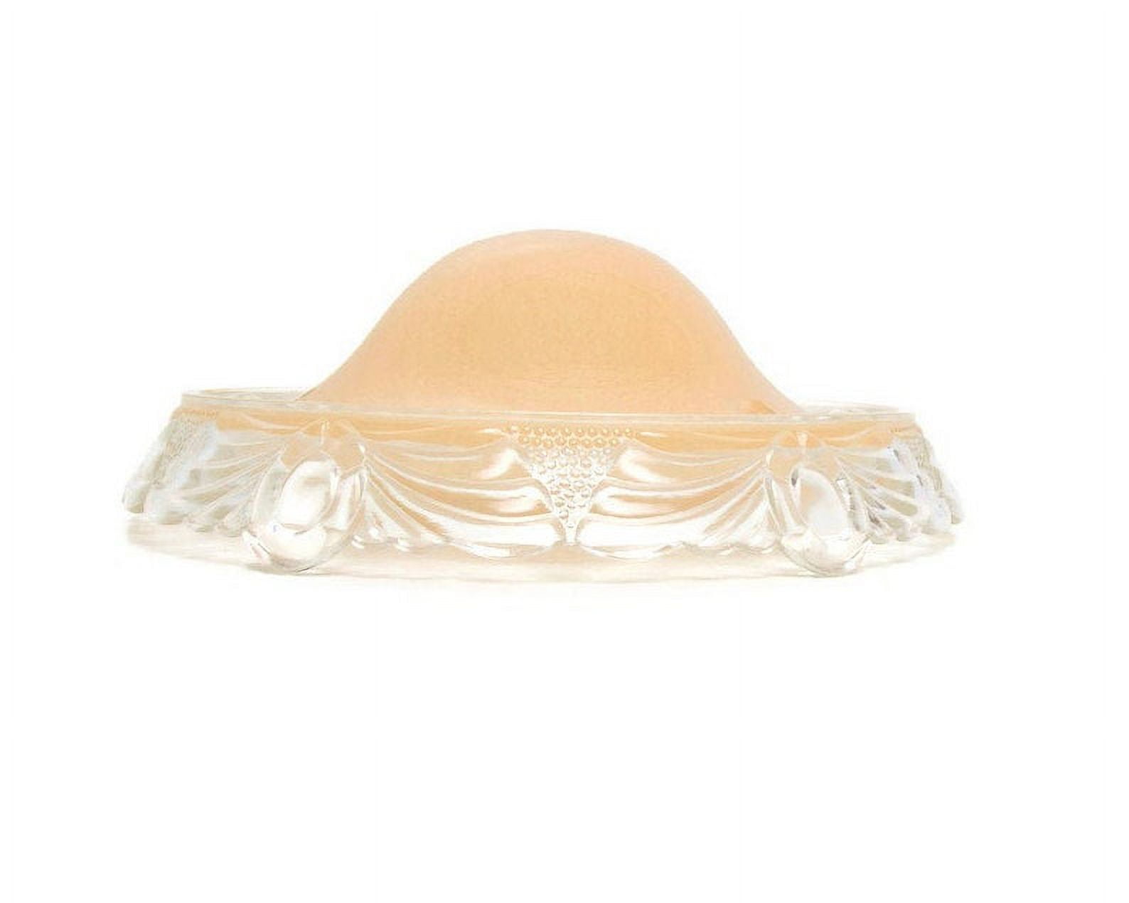 Vintage Peach Dome Ceiling Light Cover Glass Fixture Three Chain