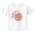 thumbnail image 1 of Vintage Peachy Fruit Pun Sticker Toddler Boy Girl T Shirt Infant Toddler Brisco Brands 4T, 1 of 5