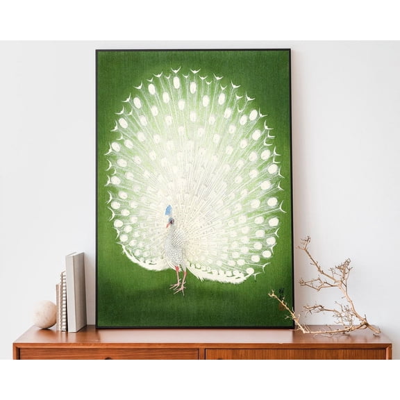 Vintage Peacock Ohara Koson Japanese Woodblock Antique Wall Art, Unframed Paper Poster 8x10in