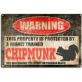 thumbnail image 1 of Vintage Peacock Tin Sign,Warning This Property is Protected by a Highly Trained Peacock,Funny Aluminum Outdoor Warning Sign,for Home Retro Metal Wall Art Decor Signs-8''x12''Tin Sign, 1 of 5