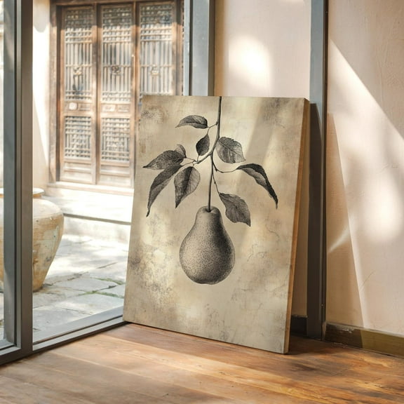 Vintage Pear Illustration – Rustic Botanical Fruit Print For Farmhouse And Kitchen Wall Decor Wall Art, Modern Wall Decor, 8x12 UNFRAMED