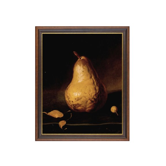 Vintage Pear Still Life Poster Moody Dark Academia Fine Art Home Decor, 24x36 UNFRAMED