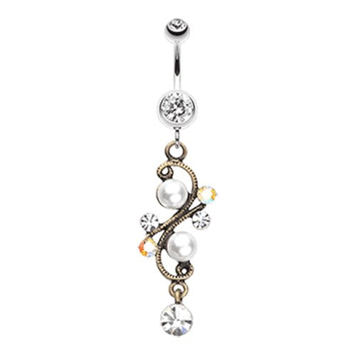 Vintage Pearl Journey Belly Button Ring