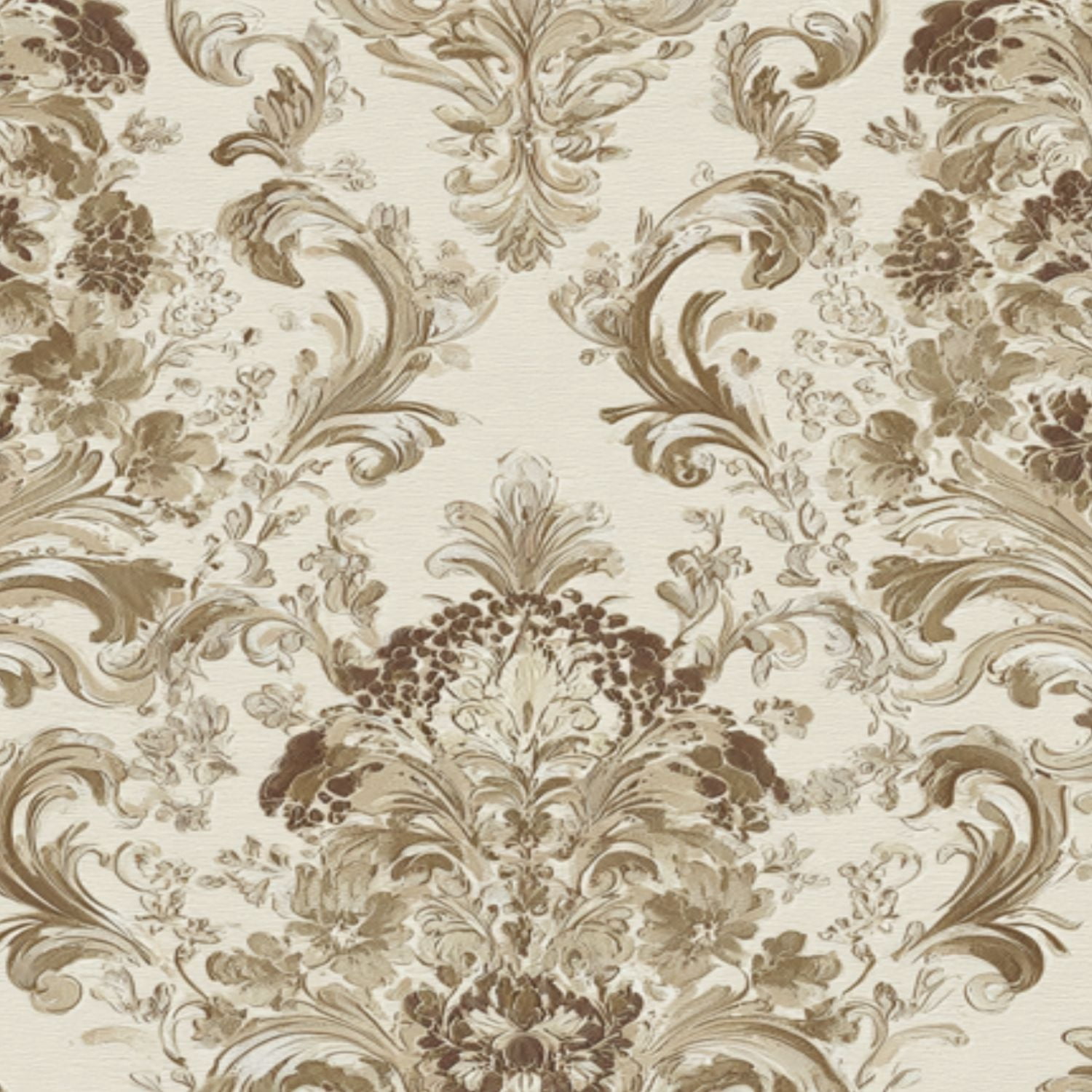 Vintage Peel and Stick Wallpaper 17.7in x 9.8ft Elegant Baroque Floral Damask Earth Tones Contact Paper Vinyl Waterproof Self Adhesive Wall Paper for Bedroom Shelf Cabinet Renter Friendly