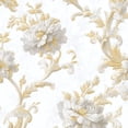 thumbnail image 1 of Vintage Peel and Stick Wallpaper 17.7in x 9.8ft Elegant Floral White Gold Flowers Light Contact Paper Vinyl Self-Adhesive Removable Wall Paper for Bedroom Kitchen Cabinet Décor Renter Friendly, 1 of 8