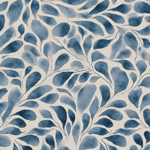 Vintage Peel and Stick Wallpaper Blue Watercolor Leaf Organic Shapes Soft Lines Wall Mural 17.7in x 9.8ft Self Adhesive Removable Wall Paper Renter Friendly Wallpaper for Nursery Bedroom Cabinets