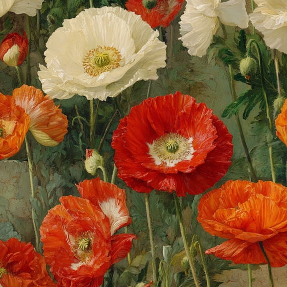 Vintage Peel and Stick Wallpaper Botanical Poppy Art Fine Detailing Soft Green Wall Mural 17.7in x 9.8ft Self Adhesive Removable Wall Paper Renter Friendly Wallpaper for Nursery Bedroom Cabinets
