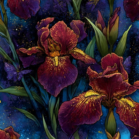 Vintage Peel and Stick Wallpaper Cosmic Iris Art Print Golden Veins Nebula Wall Mural 17.7in x 9.8ft Self Adhesive Removable Wall Paper for Nursery Bedroom Cabinets Renter Apartment