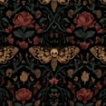 thumbnail image 1 of Vintage Peel and Stick Wallpaper Dark Gothic Moth Skull Red Flowers Botanical Wall Mural 23.6in x 9.8ft Self Adhesive Removable Wall Paper Renter Friendly Wallpaper for Nursery Bedroom Cabinets, 1 of 6