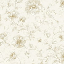 Vintage Peel and Stick Wallpaper Elegant Floral Beige Cream Flowers Soft Wall Mural 17.7in x 9.8ft Self Adhesive Removable Wall Paper Renter Friendly Wallpaper for Nursery Bedroom Cabinets