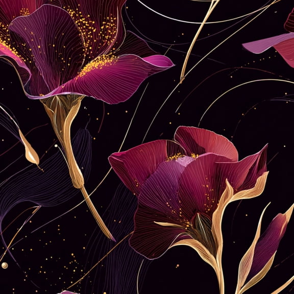 Vintage Peel and Stick Wallpaper Floating Irises Translucent Burgundy Petals Wall Mural 17.7in x 9.8ft Self Adhesive Removable Wall Paper for Nursery Bedroom Cabinets Renter Apartment