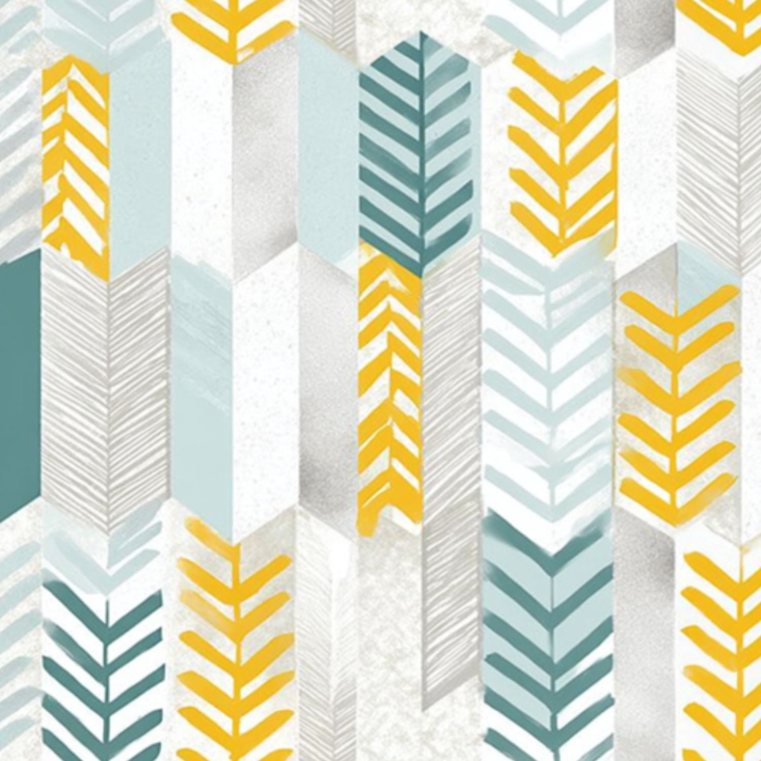 Vintage Peel and Stick Wallpaper Geometric Leaf Yellow Teal White Modern Wall Mural 23.6in x 9.8ft Self Adhesive Removable Wall Paper Renter Friendly Wallpaper for Nursery Bedroom Cabinets