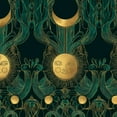 thumbnail image 1 of Vintage Peel and Stick Wallpaper Golden Sun Moon Floral Green Dark Wall Mural 23.6in x 9.8ft Self Adhesive Removable Wall Paper Renter Friendly Wallpaper for Nursery Bedroom Cabinets, 1 of 5
