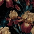 thumbnail image 1 of Vintage Peel and Stick Wallpaper Mystical Irises Burgundy Petals Golden Veins Cosmic Space Wall Mural 17.7in x 9.8ft Self Adhesive Removable Wall Paper for Nursery Bedroom Cabinets Renter Apartment, 1 of 8