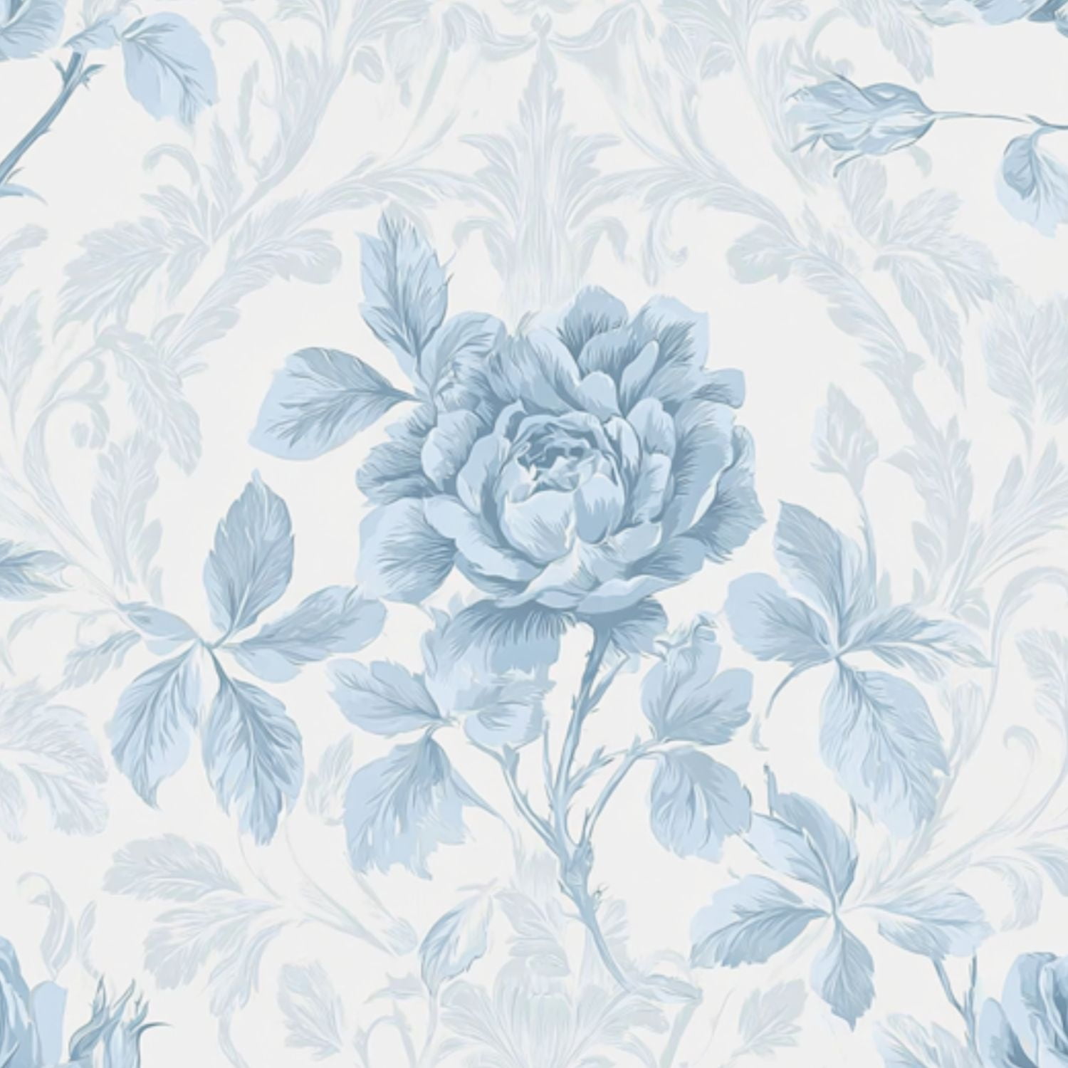 Vintage Peel and Stick Wallpaper Soft Blue Floral Rose Motifs Elegant Detailing Wall Mural 17.7in x 9.8ft Self Adhesive Removable Wall Paper Renter Friendly Wallpaper for Nursery Bedroom Cabinets