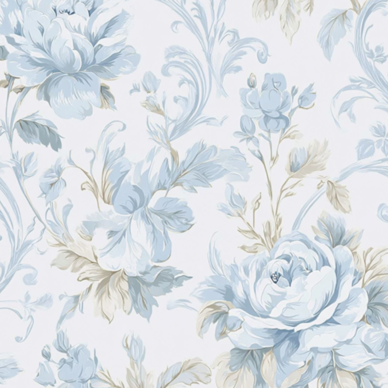 Vintage Peel and Stick Wallpaper Vintage Blue Floral Roses Leaves Light Wall Mural 23.6in x 9.8ft Self Adhesive Removable Wall Paper Renter Friendly Wallpaper for Nursery Bedroom Cabinets
