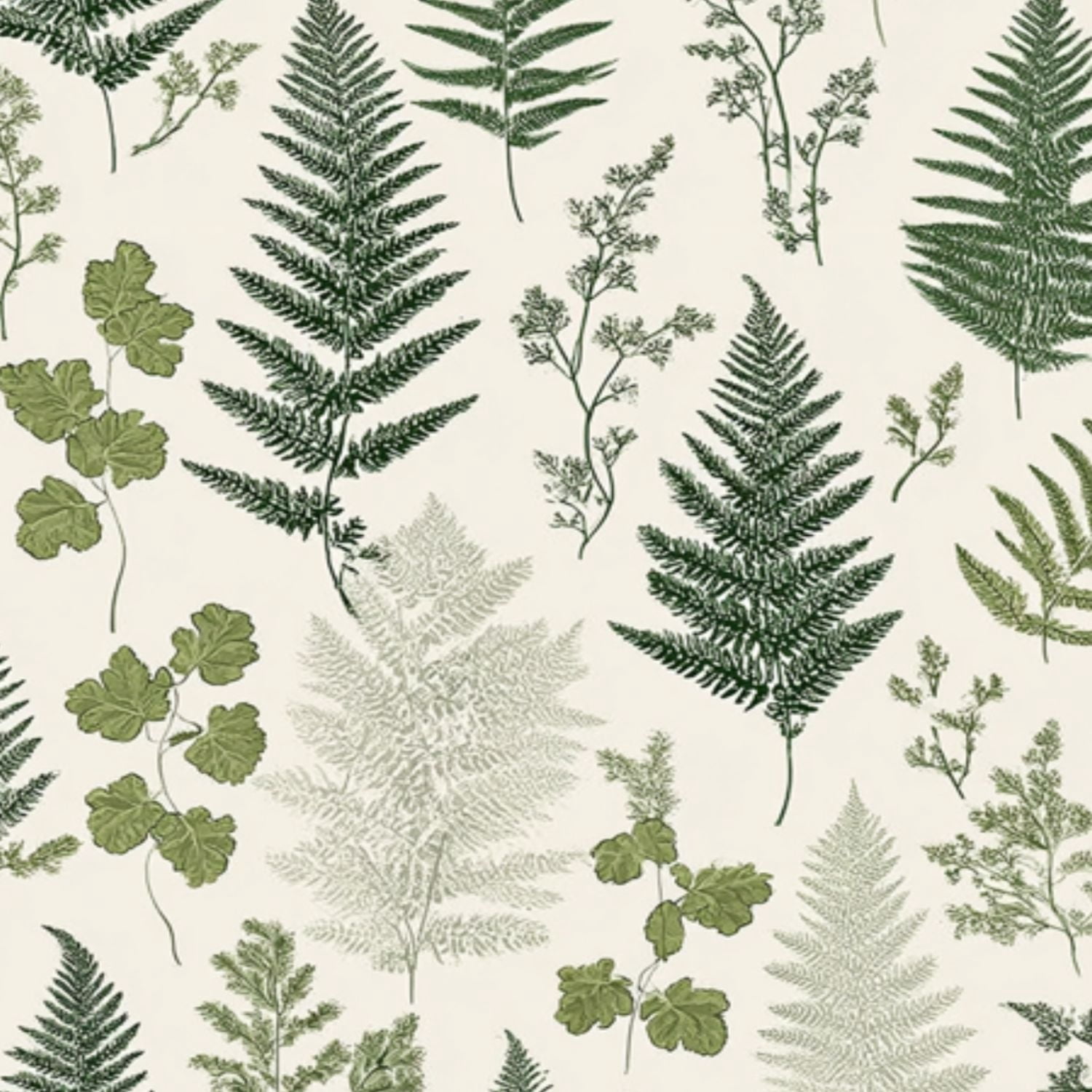 Vintage Peel and Stick Wallpaper Vintage Botanical Fern Leaf Green Beige Wall Mural 17.7in x 9.8ft Self Adhesive Removable Wall Paper Renter Friendly Wallpaper for Nursery Bedroom Cabinets