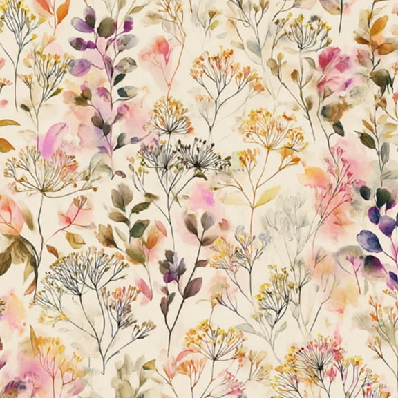 Vintage Peel and Stick Wallpaper Watercolor Floral Delicate Pink Yellow Green Leaves Wall Mural 17.7in x 9.8ft Self Adhesive Removable Wall Paper Renter Friendly Wallpaper for Nursery Bedroom