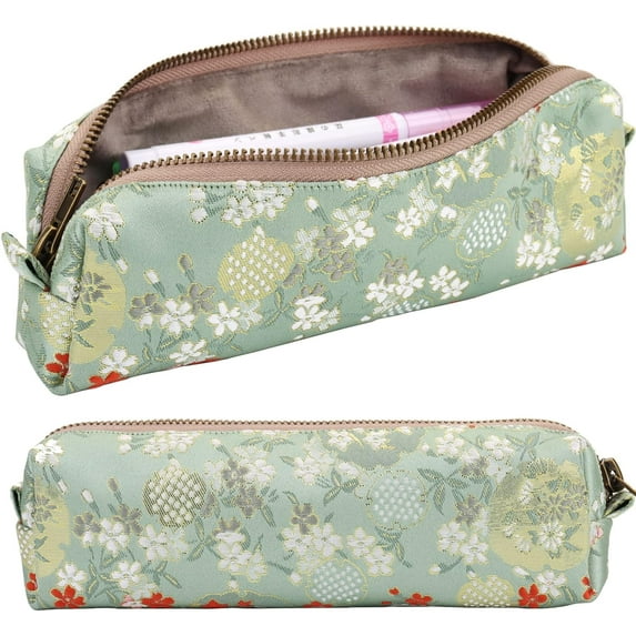 Vintage Pencil Case Embroidery Pen Pouch Zipper Pencil Bag Women Cosmetic Makeup Bag Coin Purse for Office Organizer Storage Bag