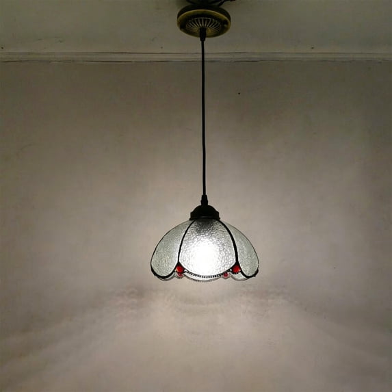 Vintage Pendant Light, Single Glass Hanging Ceiling Lamp, Rust-Proof Farmhouse Decorative Pendant for Kitchen, Dining Room, Bedroom, Living Room
