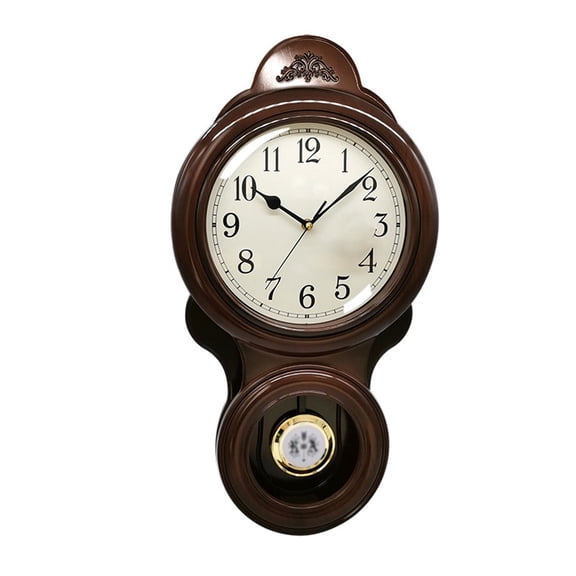 Vintage Pendulum Wall Clock, Silent Pendulum Grandfather Clock, Battery Operated Traditional Clock with Pendulum, for Living Room, Bedroom, Home Decor