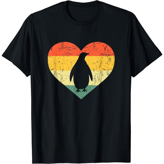 Vintage Penguin Retro Penguin Lover For Men Women Funny T-Shirt Black