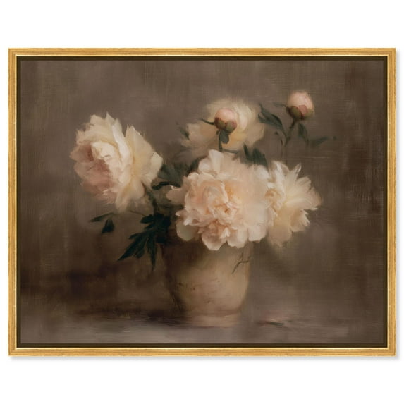 Vintage Peonies II Canvas Print Vintage Art by Art Remedy, Gold Frame, 36 x 30