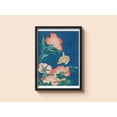 thumbnail image 1 of Vintage Peonies and Canary Katsushika Hokusai Japanese Flower Bird, Unframed Canvas 16x20in, 1 of 4