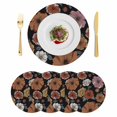 thumbnail image 1 of Vintage Peony Round 15 Inch Placemats Set of 4, Summer Botanical Retro Art HeatResistant Non Slip Place Mats for Dining Table, Wipeable Braided Kitchen Table Mats for Housewarming, 1 of 9