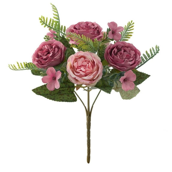 Vintage Peony Silk Flowers Bouquet - 1 Pack Artificial and Eye-Catching for Romantic Decoration, Vivid and Unique Faux Silk Flowers for Parties
