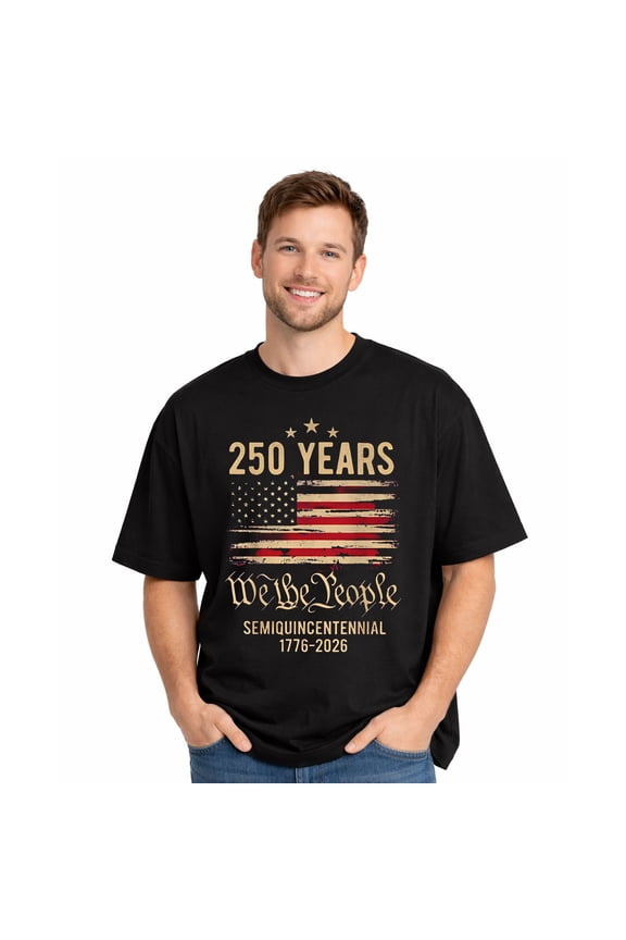 Vintage People Patriotic Twisted Flag Freedom Semiquincentennial Unisex Adult Tee 1776-2026 250 Years of America Independence Day Graphic Casual T-Shirt for Men Women