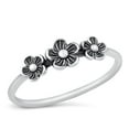 thumbnail image 1 of Vintage Periwinkle Flower Ring .925 Sterling Silver Band Jewelry Female Male Unisex Size 8, 1 of 4