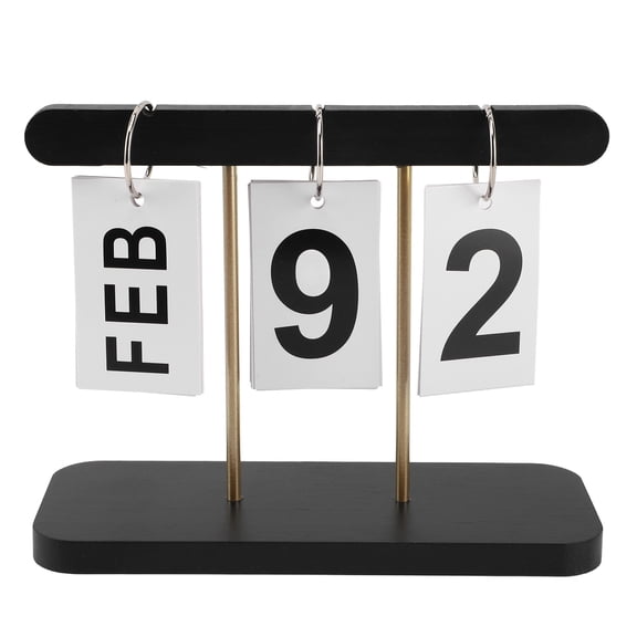 Vintage Perpetual Standing Flip Calendar Large Display Desk Decor Calendar for Home Office Foldable Reusable