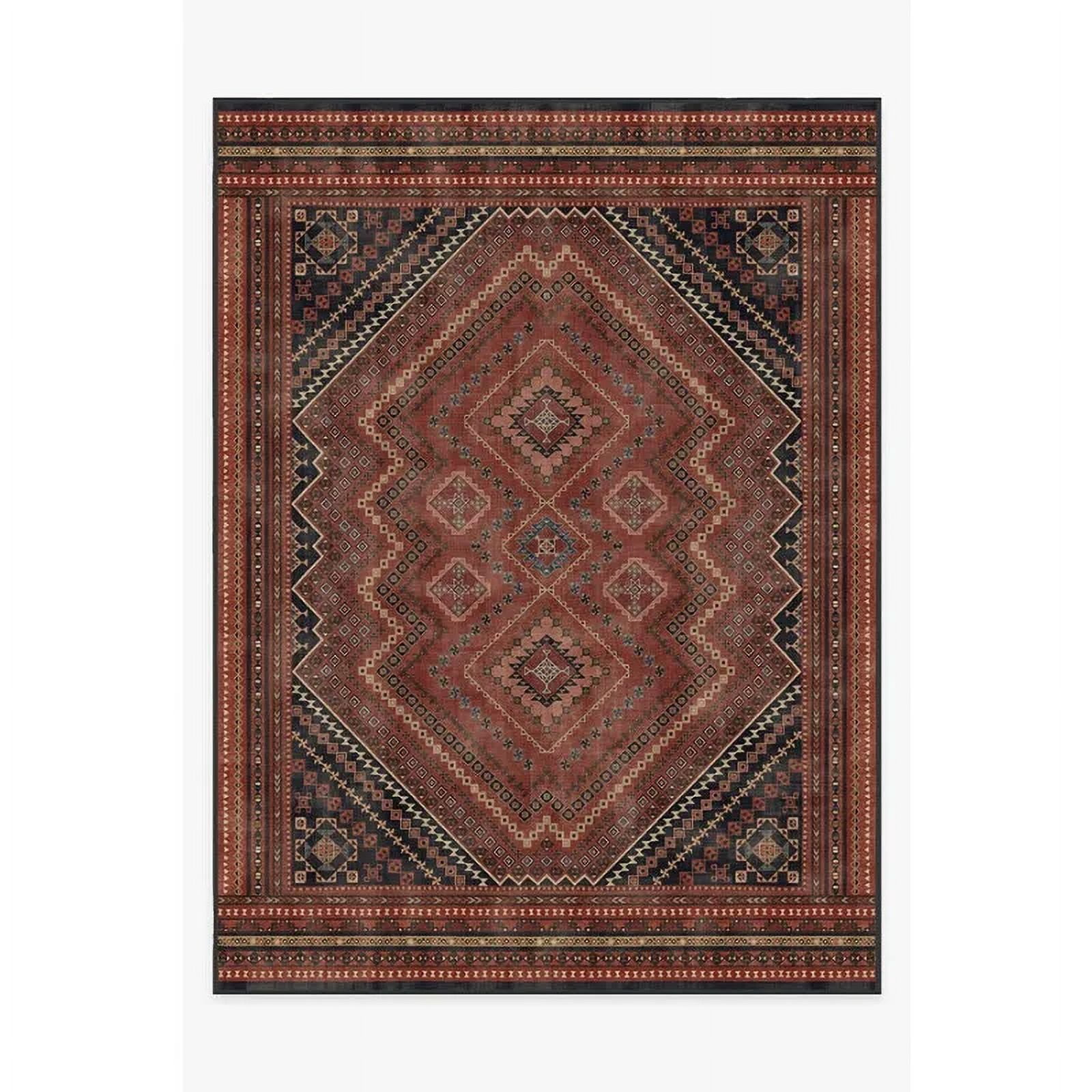 Vintage Persian Amber Red Rug Washable Rug Traditional Style Living ...