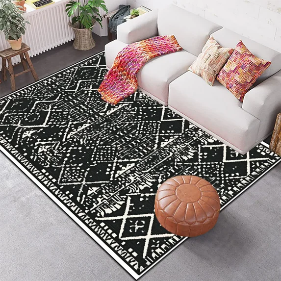 Vintage Persian Carpet for Living Room ration Bedroom Large Rug Non-slip Coffee Table Lounge Rug Was