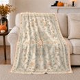 thumbnail image 1 of Vintage Persian Floral Medallion Cream, Cozy Friendship Quote Scene, Warm Flannel Blanket for Living Room and Reading Nook, Art Lovers Friendship Gift, Artistic Home Decor, 1 of 9