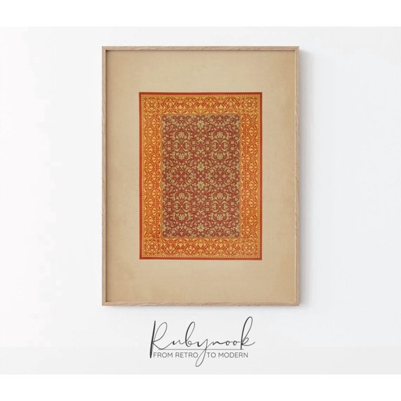 Vintage Persian Rug Pattern Unframed Paper Print